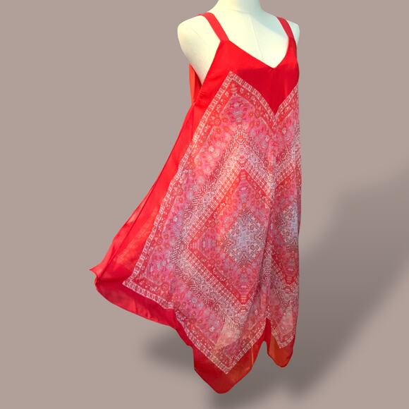 NWT My Michelle Red Handkerchief Hem Sleeveless Dress – Size M - Picture 1 of 7